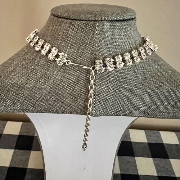 NIB Vintage Ivana Rhinestone Choker Necklace & Matching Earrings - Picture 4 of 8
